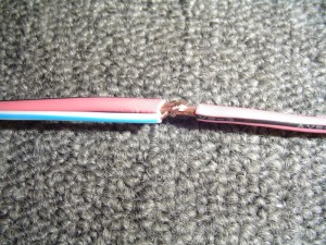 Twist new wire and lay flat