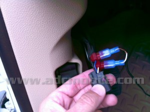 Connect Rear Camera RCA lead: center conductor to white - shield to blue