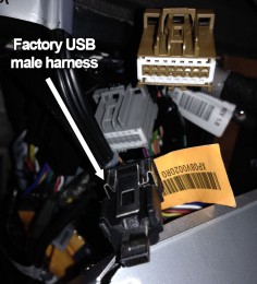Factory harness mini-USB male connector