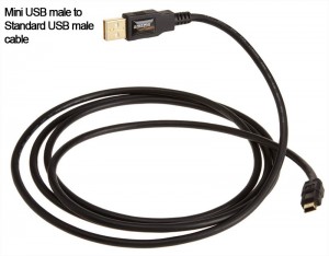 Mini USB Male to Standard USB Male cable