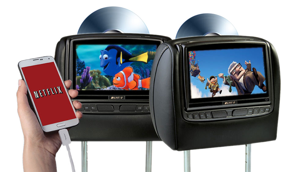 Audiovox 8" Dual DVD Headrest System