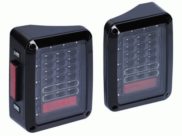 Jeep JK: LED Grid Tail Lights - Transparent