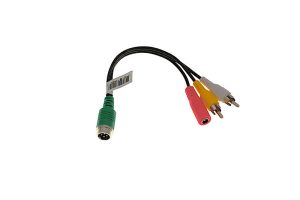 4 Pin HD Male to RCA & DC Power Adapter