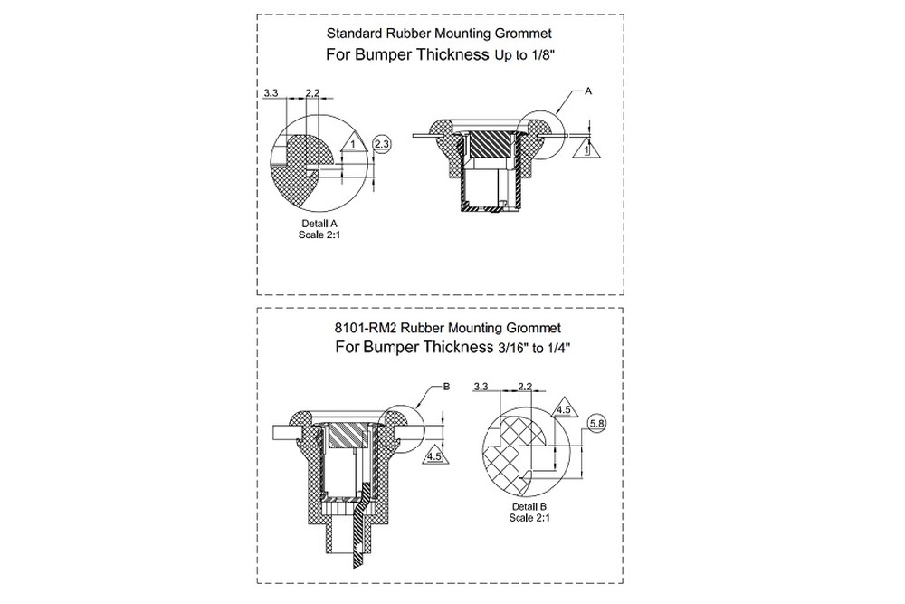 Extended Depth Rubber Mounting Grommets for Zorg 8101 Sensors - Image 3